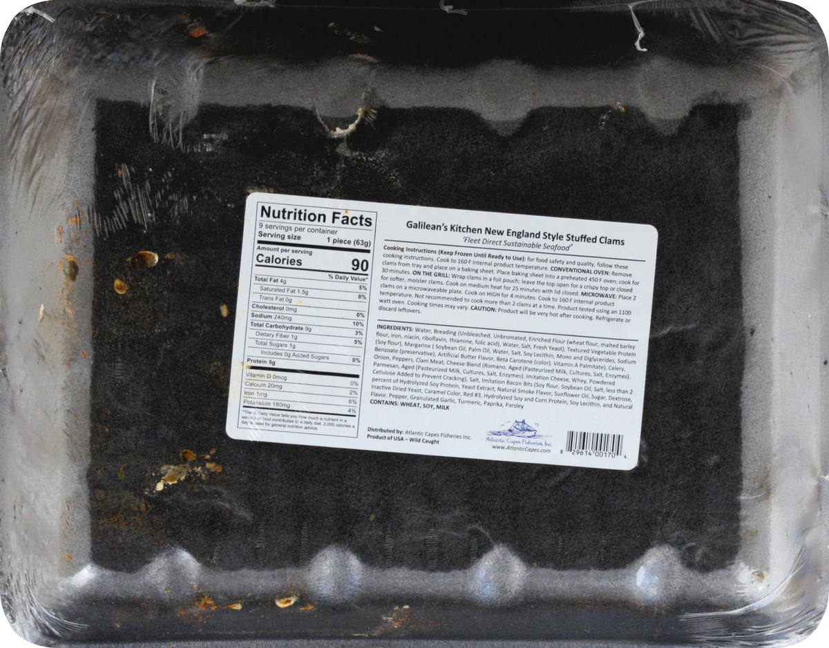 slide 4 of 8, Galileans Kitchen Stuffed Clams 9 ea, 9 ct