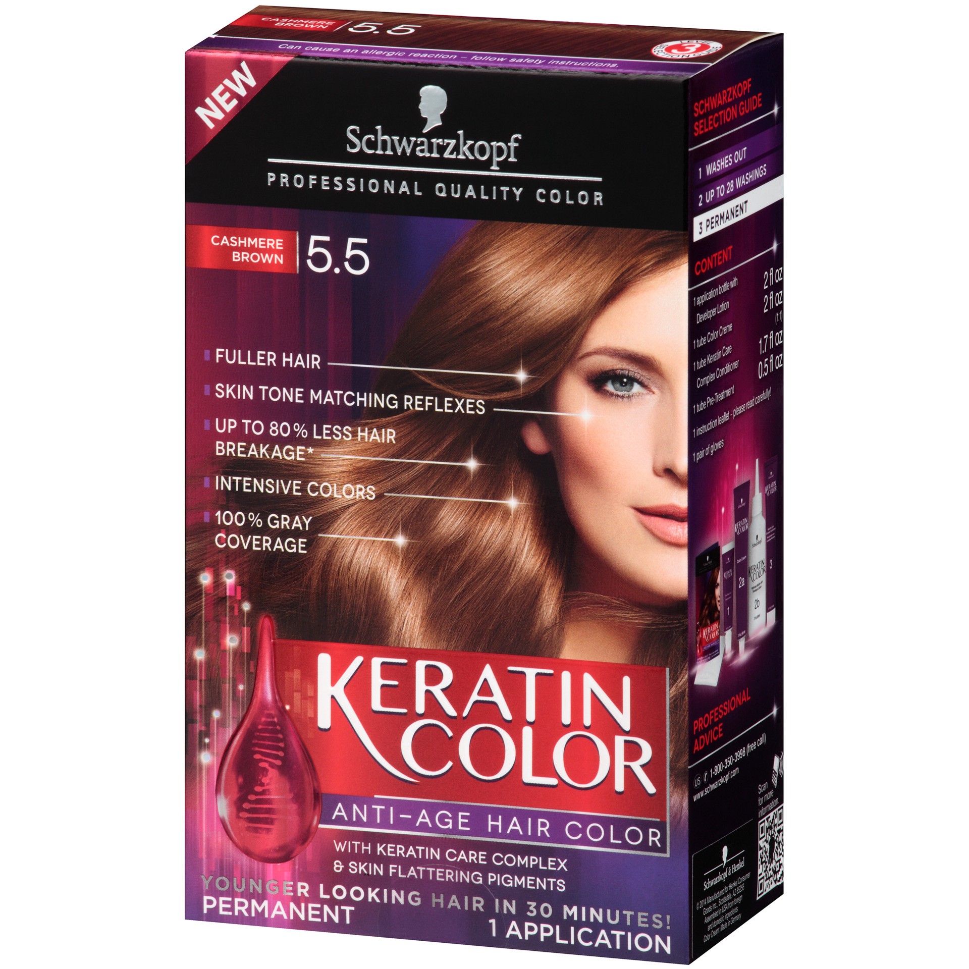 slide 3 of 4, Schwarzkopf Permanent Hair Color Cream, 5.5 Cashmere Brown, 6.20 fl oz