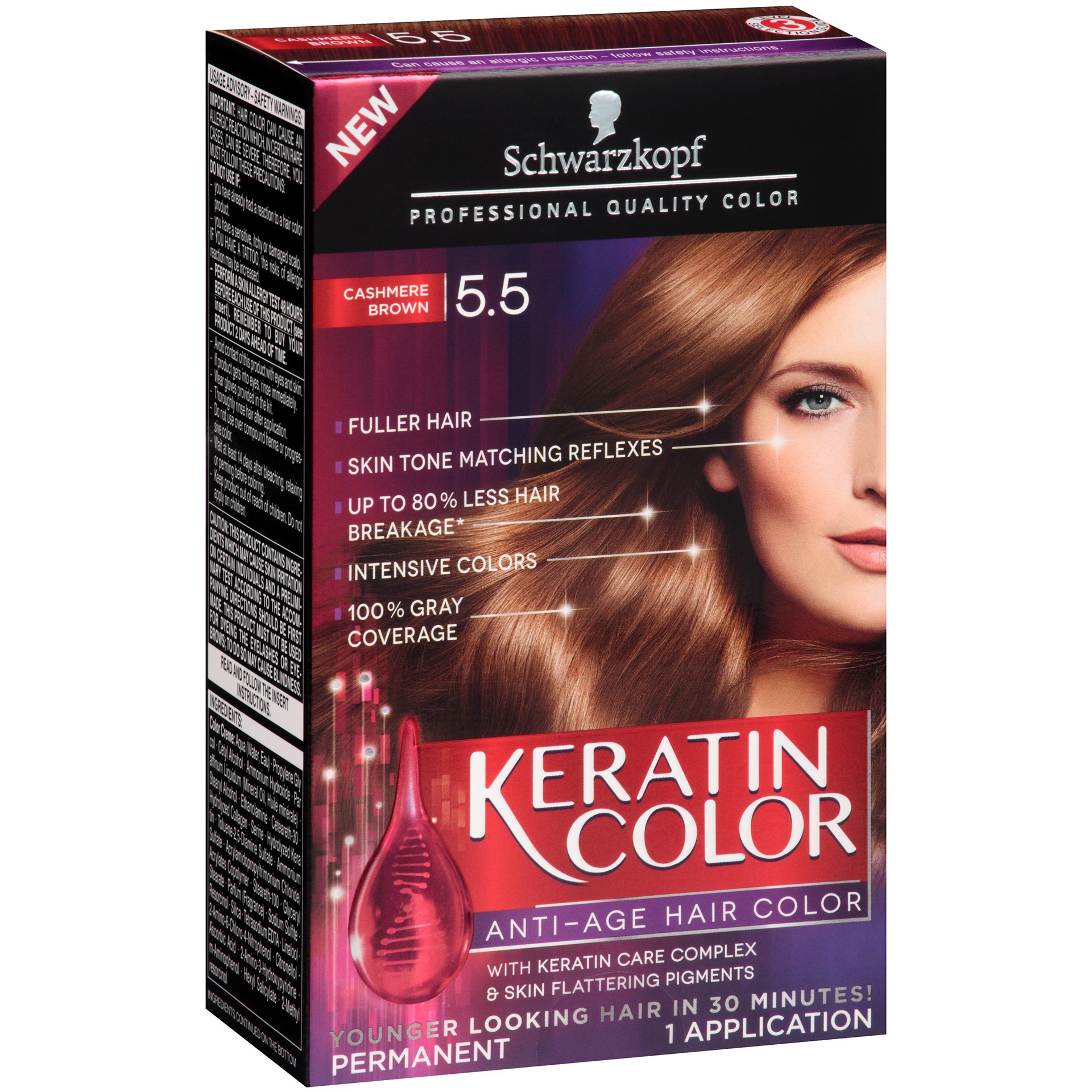 slide 1 of 4, Schwarzkopf Permanent Hair Color Cream, 5.5 Cashmere Brown, 6.20 fl oz