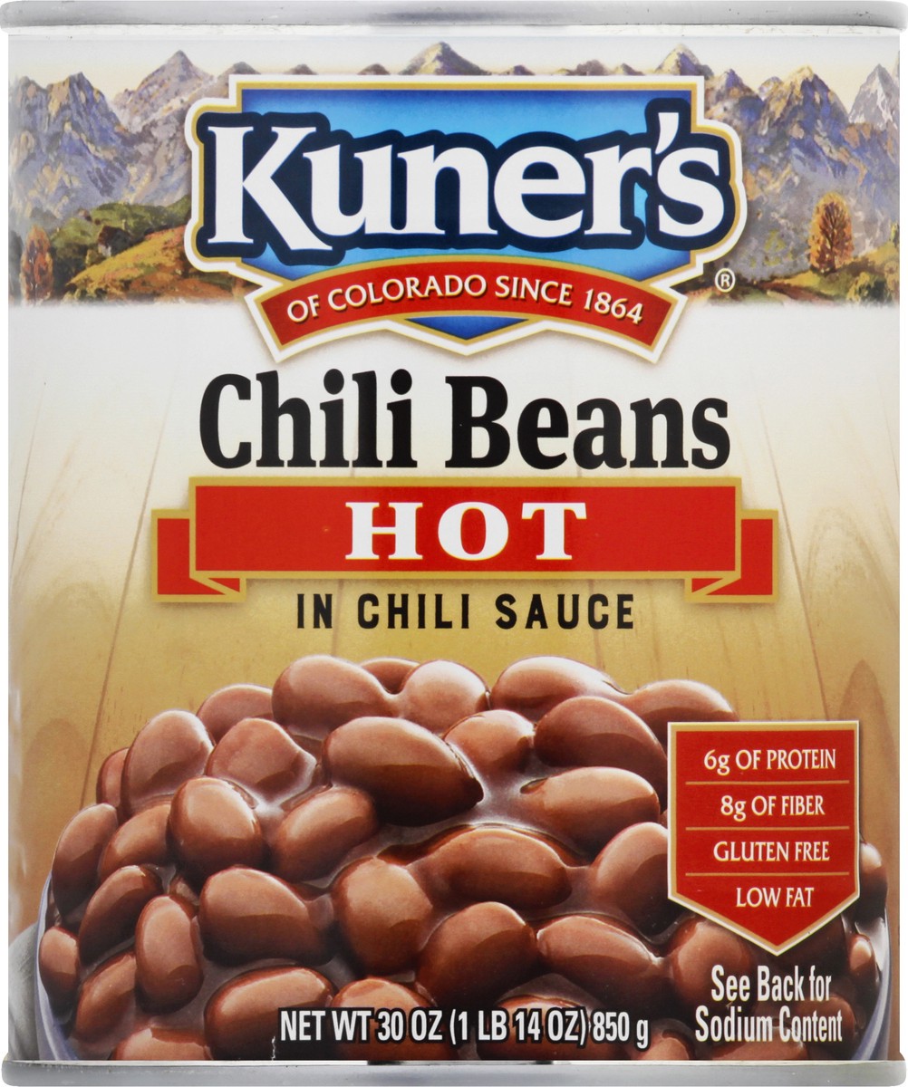 slide 1 of 12, Kuner's Hot Chili Beans 30 oz, 30 oz