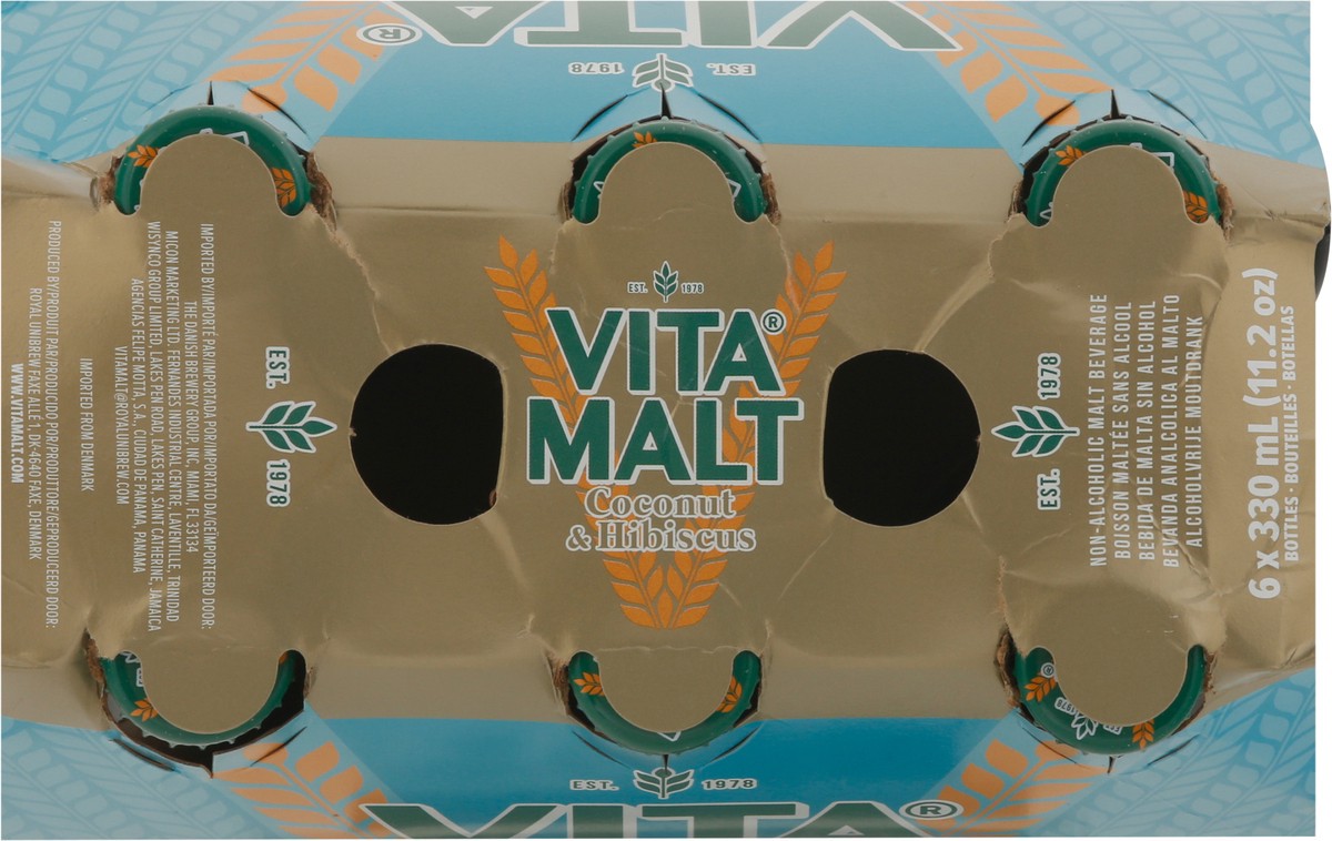 slide 5 of 13, Vita Malt Non-Alcoholic Coconut & Hibiscus Malt Beverage 6 - 11.2 fl oz Bottles, 6 ct