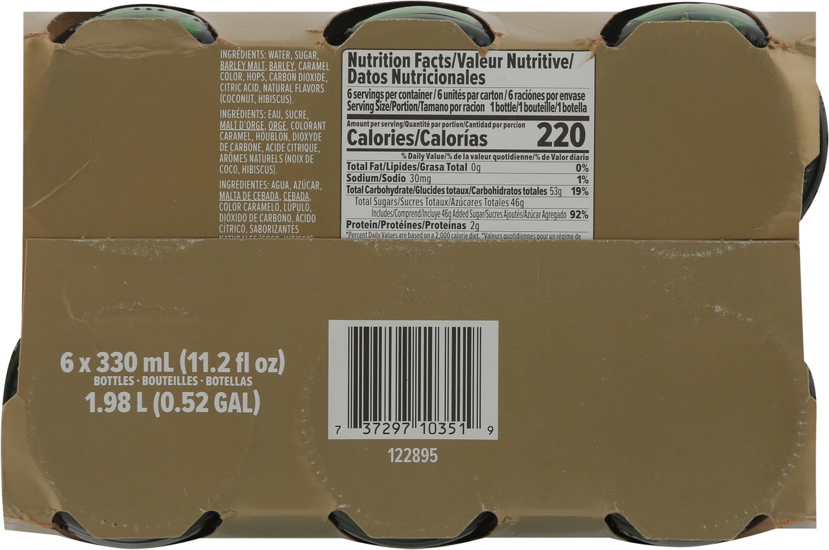 slide 8 of 13, Vita Malt Non-Alcoholic Coconut & Hibiscus Malt Beverage 6 - 11.2 fl oz Bottles, 6 ct