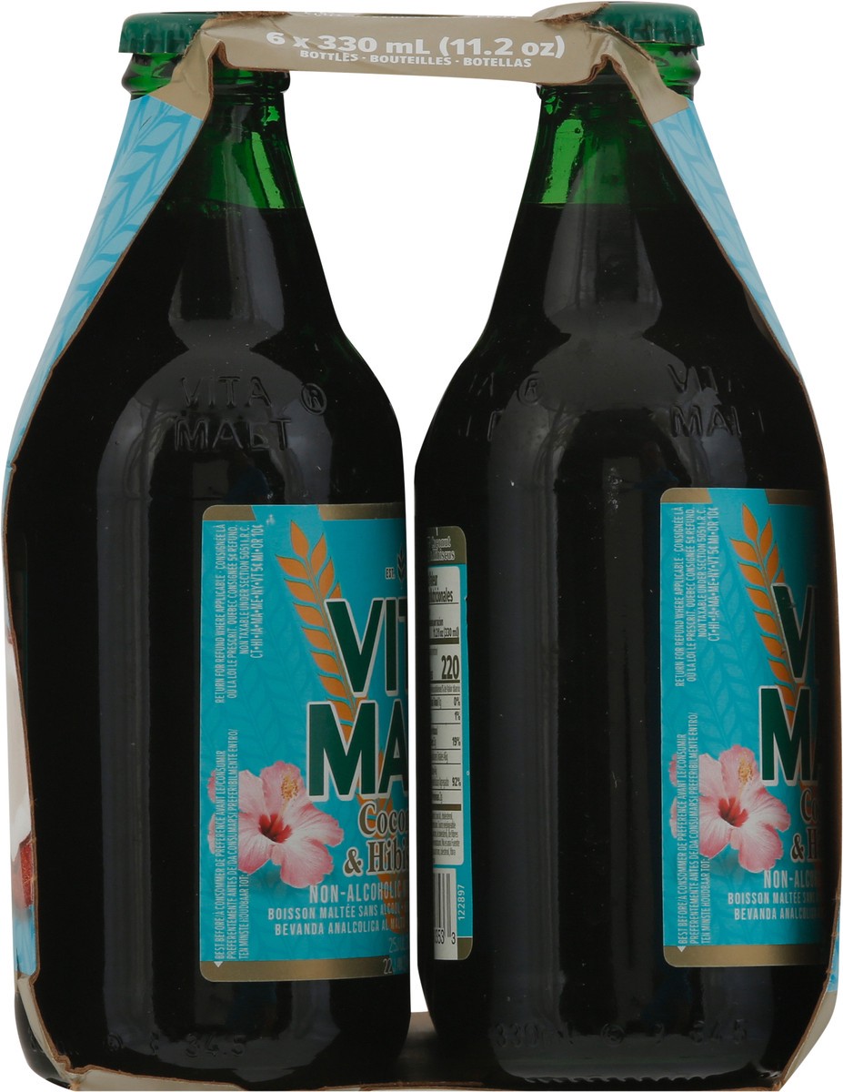 slide 3 of 13, Vita Malt Non-Alcoholic Coconut & Hibiscus Malt Beverage 6 - 11.2 fl oz Bottles, 6 ct