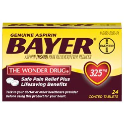 Bayer Genuine Aspirin 325 Mg Coated Tablets, 24 Ct