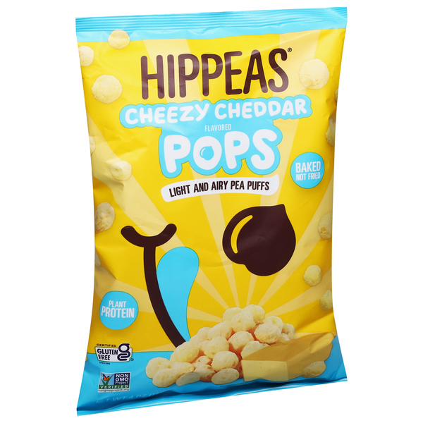 slide 1 of 4, HIPPEAS Cheezy Cheddar Flavored Pops 4 oz, 4 oz