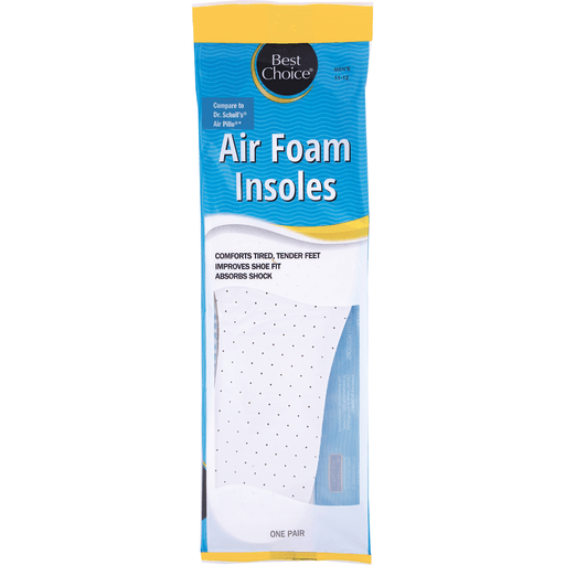 slide 1 of 1, Best Choice Mens Air Foam Insoles, 1 pair