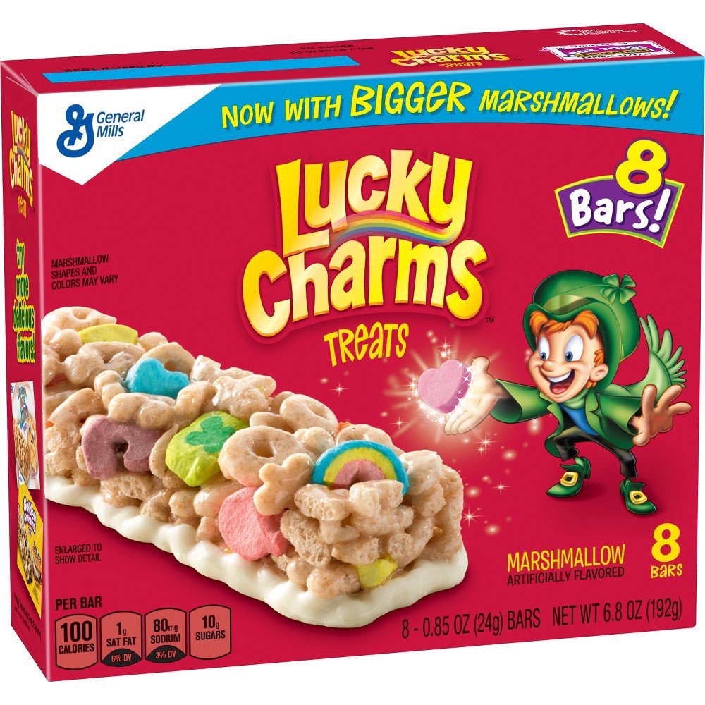 slide 10 of 12, Lucky Charms Marshmallow Treat Bars, Snack Bars, Limited Edition St. Patrick''s Day Packaging, 6.8 oz, 8 ct, 8 ct