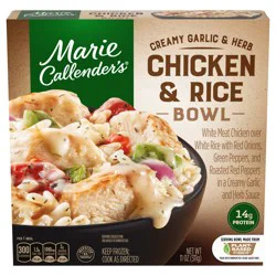 Marie Callender''s Creamy Garlic & Herb Chicken & Rice Bowl, Single Serve Frozen Meal, 11 oz.