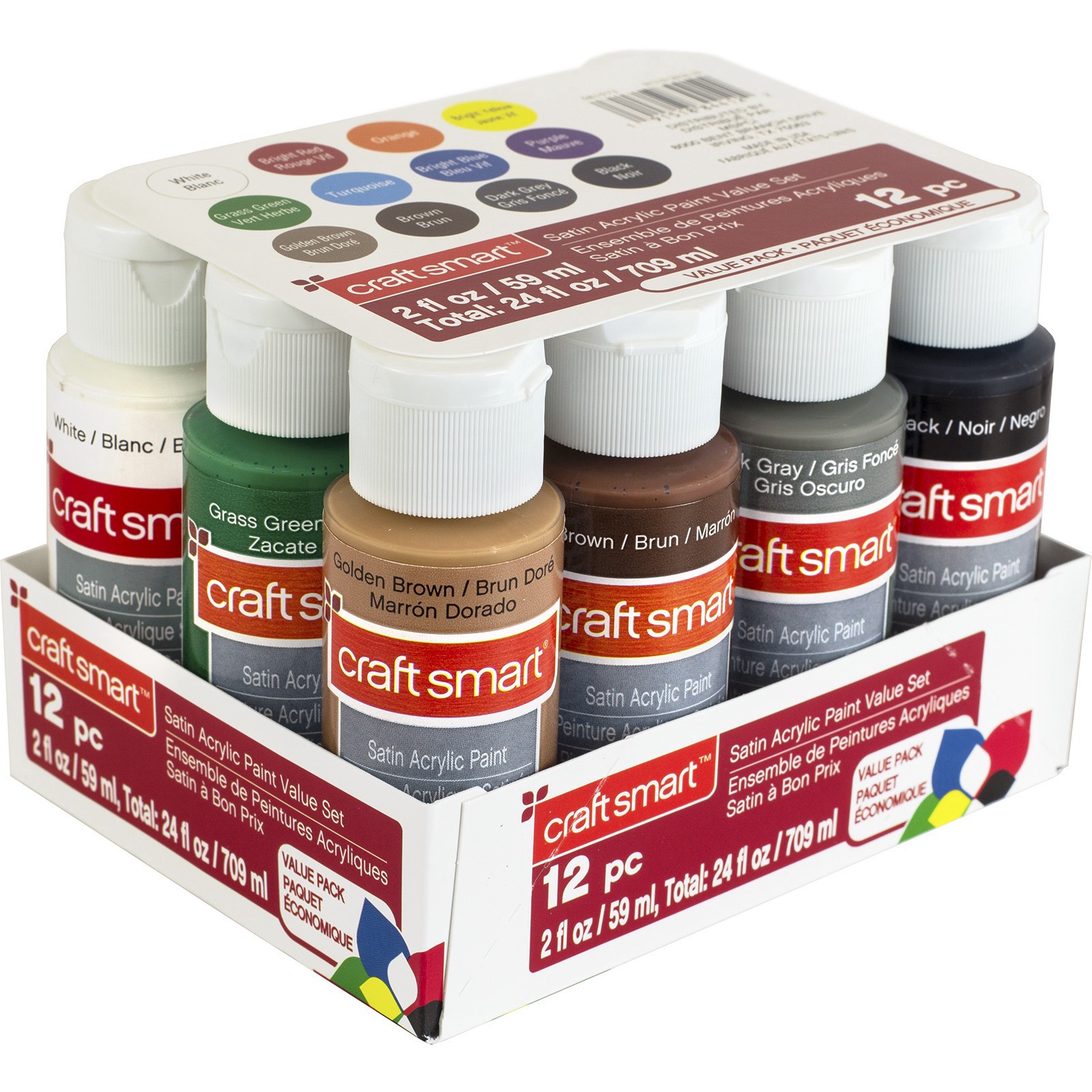 slide 3 of 4, Satin Acrylic Paint Value Set By Craft Smart, 2 fl oz