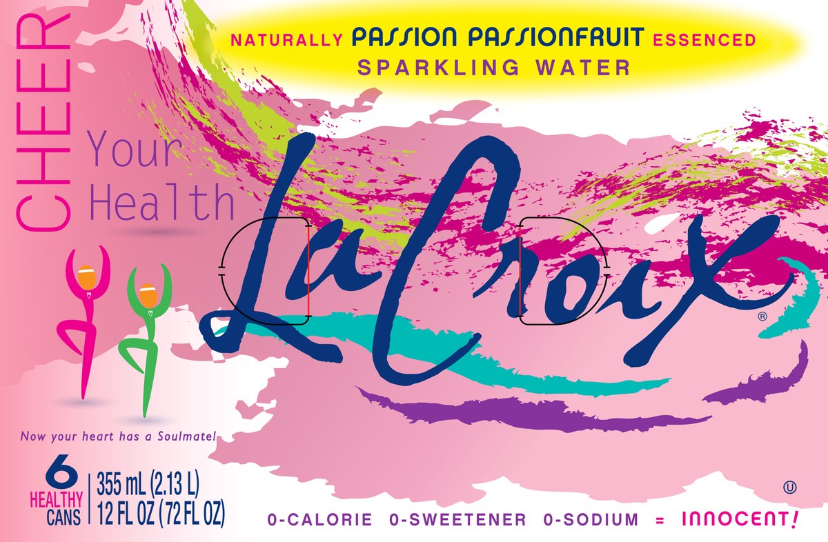 slide 5 of 7, La Croix Passion Fruit Sparkling Water 6 - 12 fl oz Cans, 6 ct