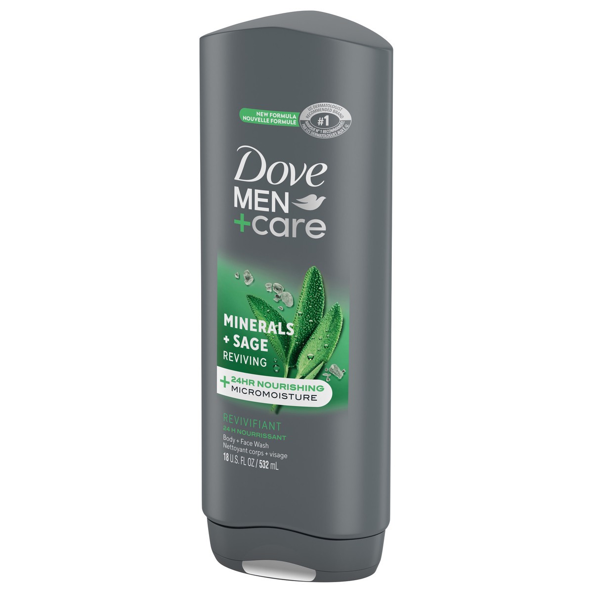 slide 9 of 9, Dove Men+Care Body and Face Wash Reviving Minerals + Sage, 18 oz, 18 oz