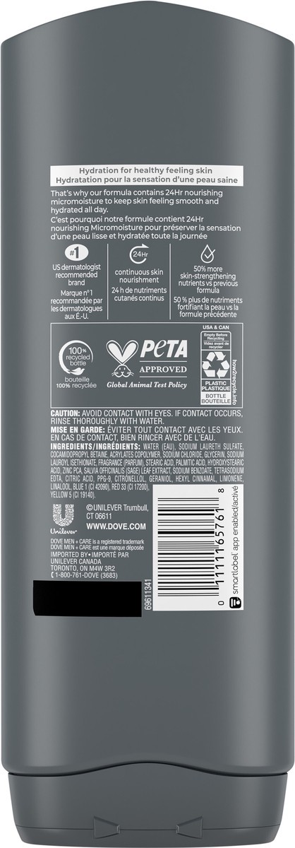 slide 3 of 9, Dove Men+Care Body and Face Wash Reviving Minerals + Sage, 18 oz, 18 oz