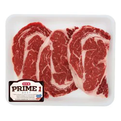 H-E-B Prime 1 Beef Boneless Ribeye Steaks - Value Pack