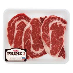 H-E-B Prime 1 Beef Boneless Ribeye Steaks - Value Pack