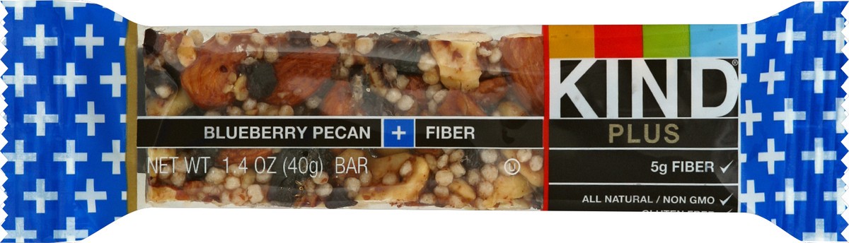 slide 5 of 5, KIND Bar, Blueberry Pecan + Fiber, 1.4 oz