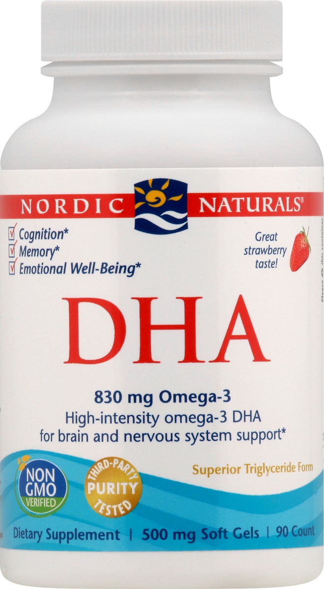 slide 1 of 11, Nordic Naturals Dha Strawberry, 90 ct