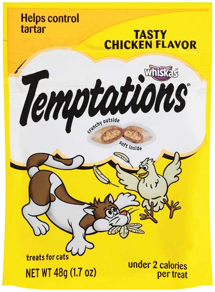 slide 1 of 9, Temptations Classic Treats For Cats Tasty Chicken Flavor, 1.7 oz