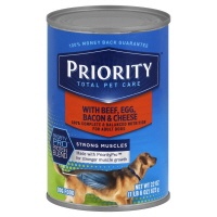 slide 1 of 1, Priority Total Pet Care Dog Food with Beef Egg Bacon & Cheese, 22 oz