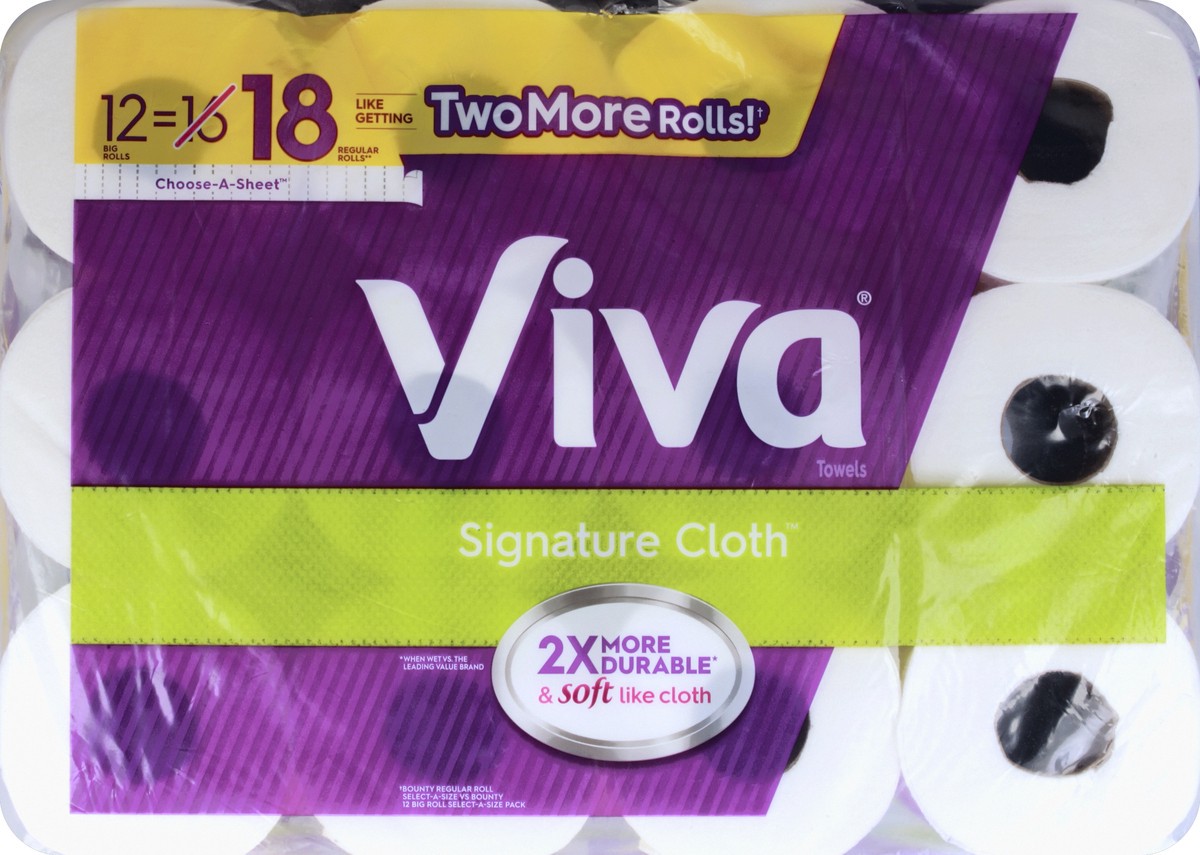 slide 2 of 4, Viva Signature Cloth Choose-A-Sheet Paper Towels, White Big Rolls, 12 ct