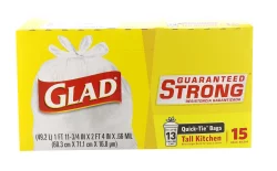Glad Trash Bags, Quick-Tie, Tall Kitchen