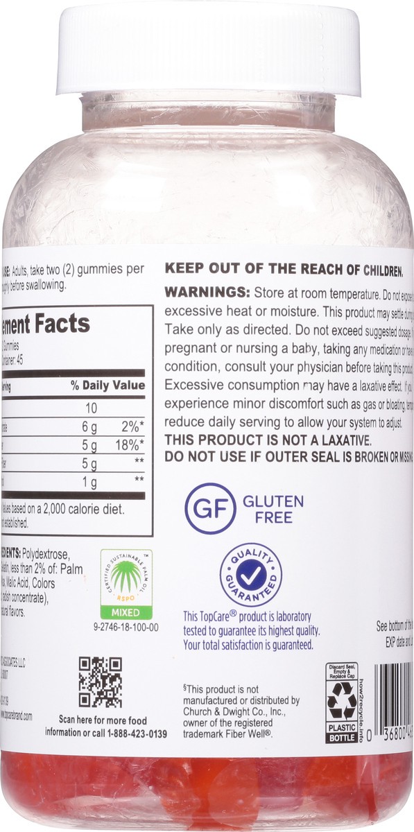 slide 3 of 9, TopCare Health Peach, Strawberry & Wild Berry Flavors Fiber 90 Adult Gummies, 90 ct