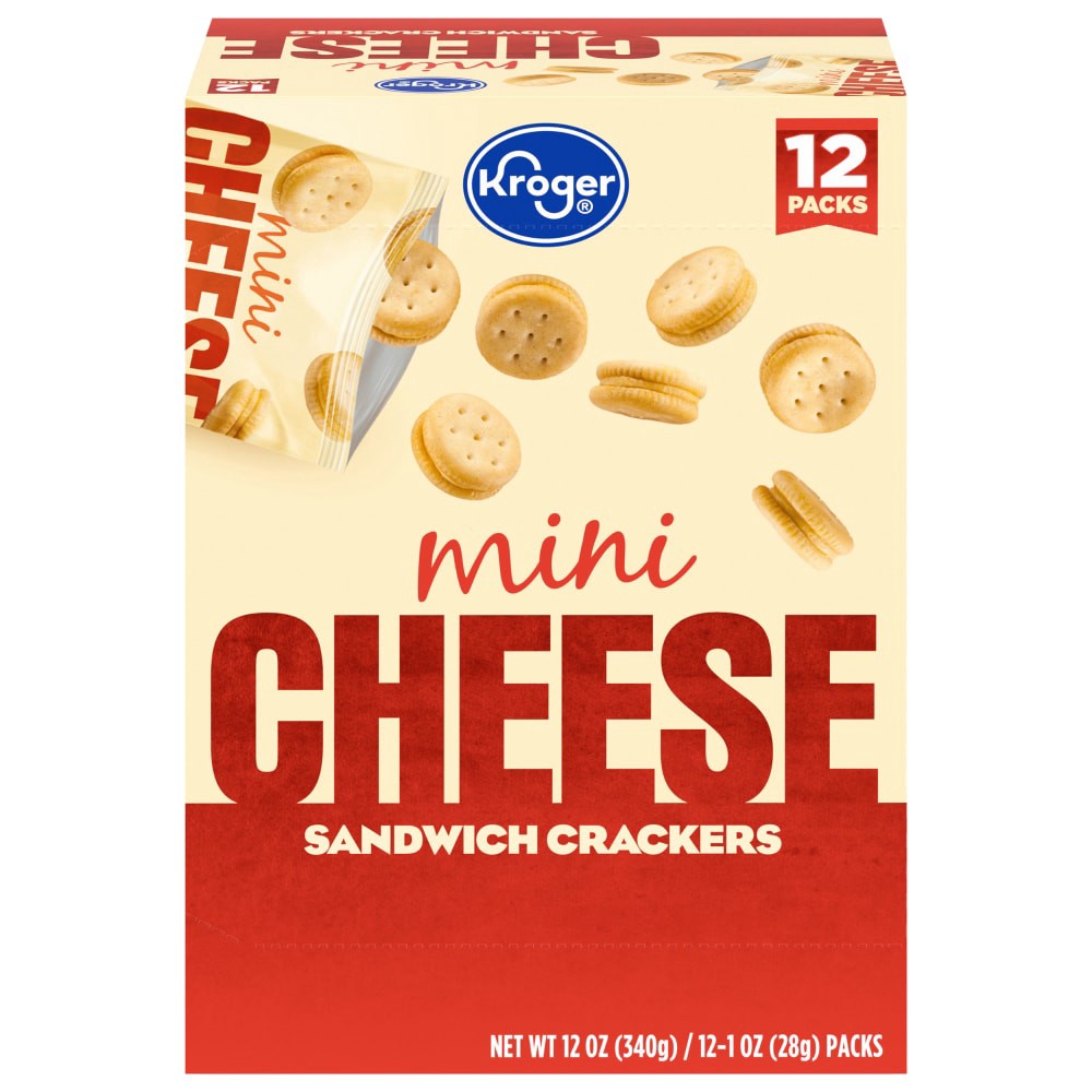 slide 1 of 5, Kroger Mini Cheese Sandwhich Crackers, 12 ct; 1 oz