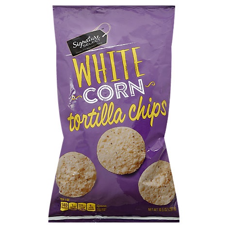 slide 1 of 1, Signature Select Tortilla Chips White Corn, 10.5 oz