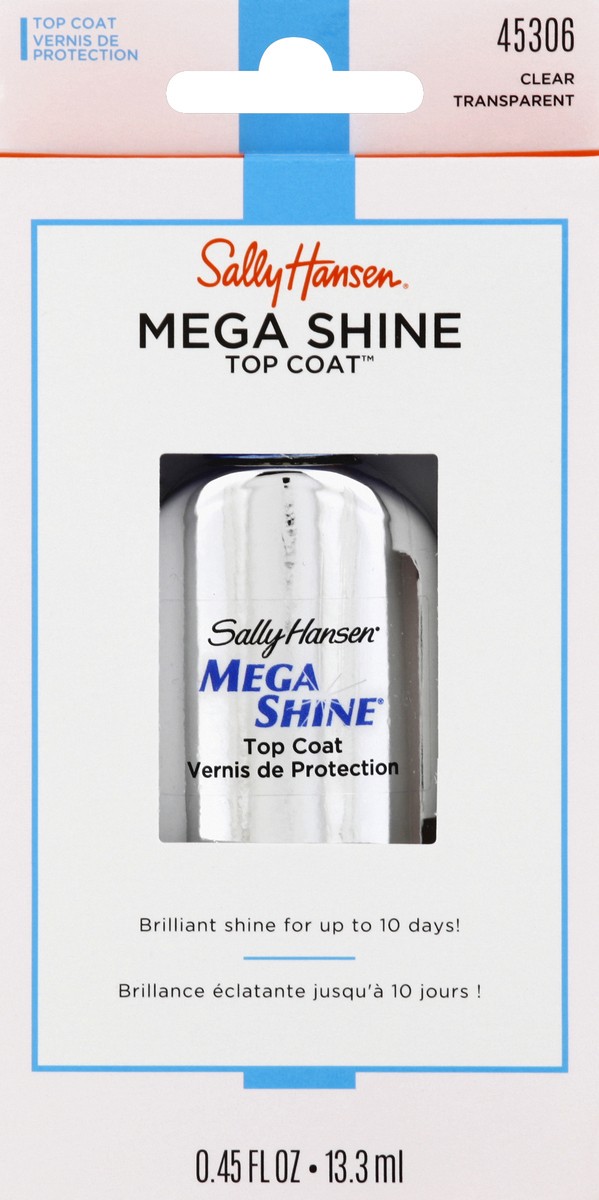 slide 4 of 4, Sally Hansen Mega Shine Extended Wear Top Coat, 0.4 oz