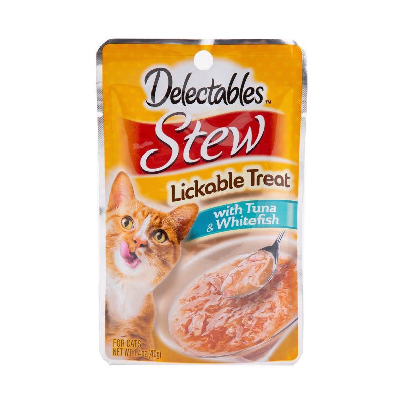 slide 1 of 3, Delectables Stew With Tuna & Whitefish Lickable Treat 1.4 oz, 1.4 oz