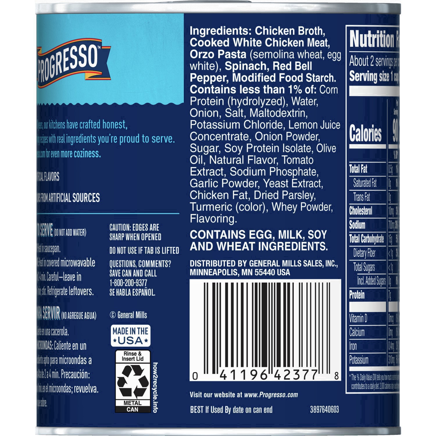 slide 59 of 81, Progresso Traditional, Chicken & Orzo with Lemon Canned Soup, 18.5 oz., 18.5 oz