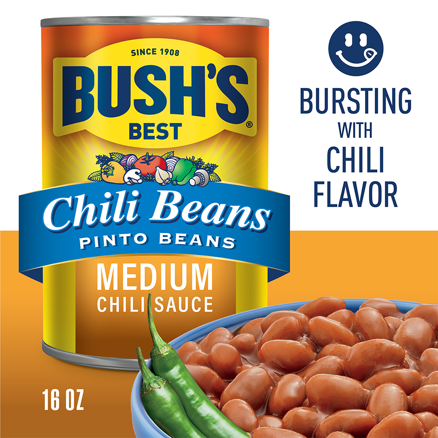 slide 5 of 5, Bush's Best Bush's Pinto Beans in a Medium Chili Sauce 16 oz, 16 oz