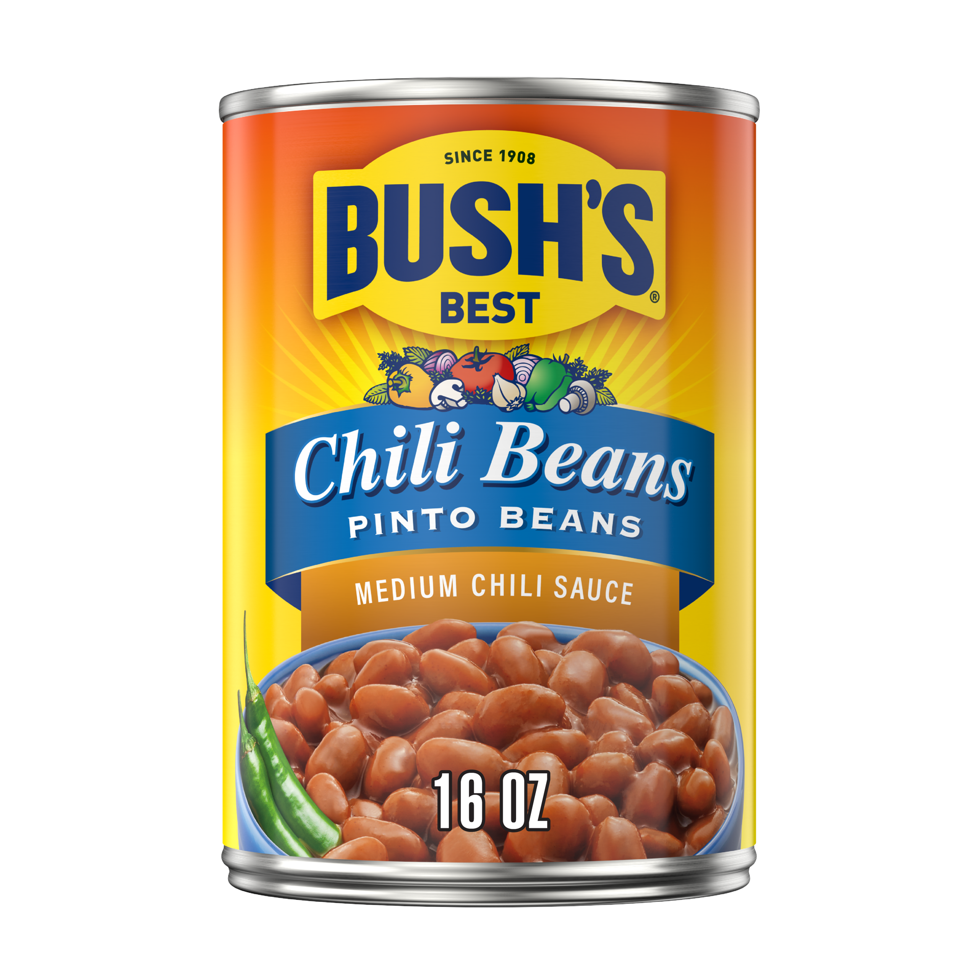 slide 1 of 5, Bush's Best Bush's Pinto Beans in a Medium Chili Sauce 16 oz, 16 oz