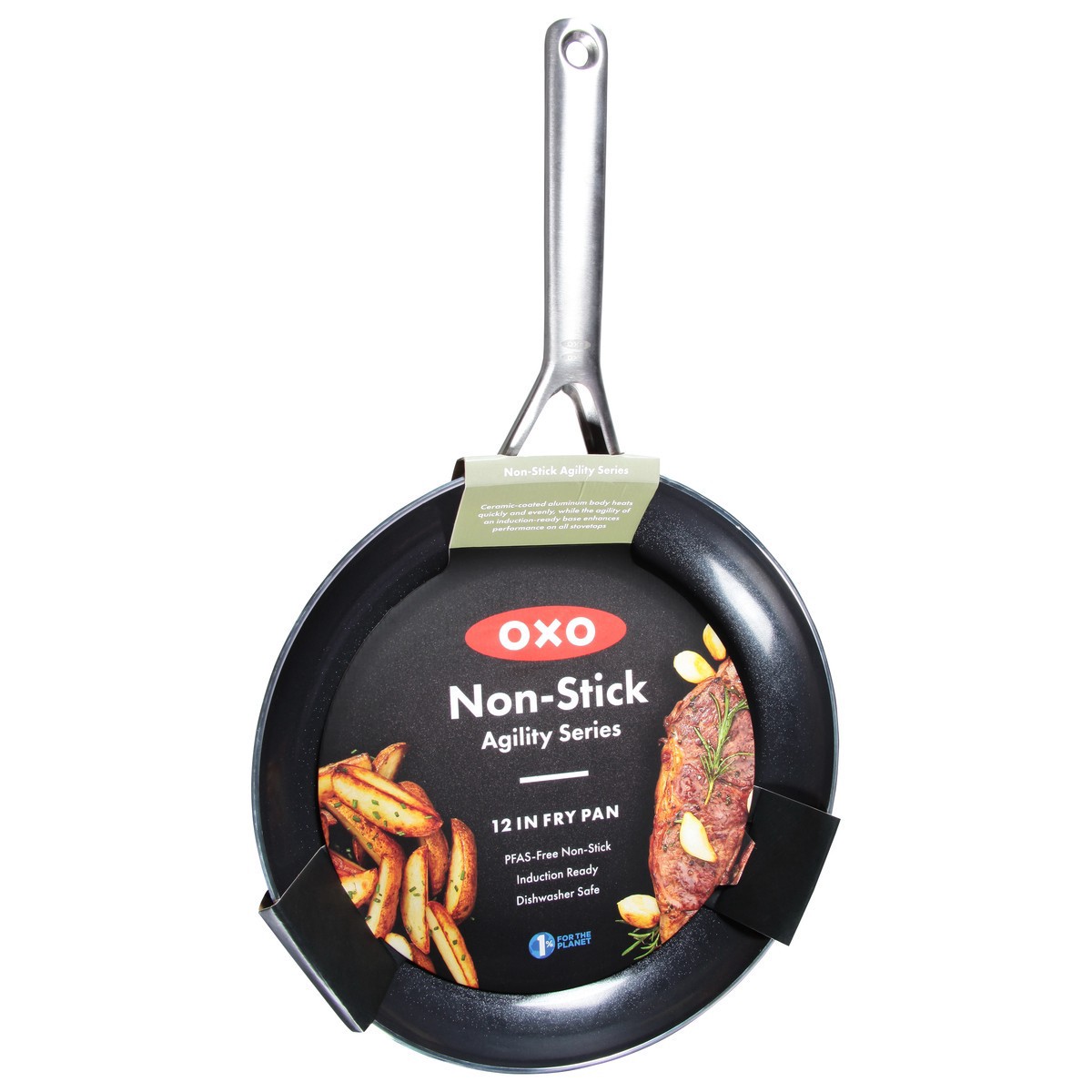 slide 2 of 11, Oxo Black & Silver Agility Fry Pan 12In, 1 ct