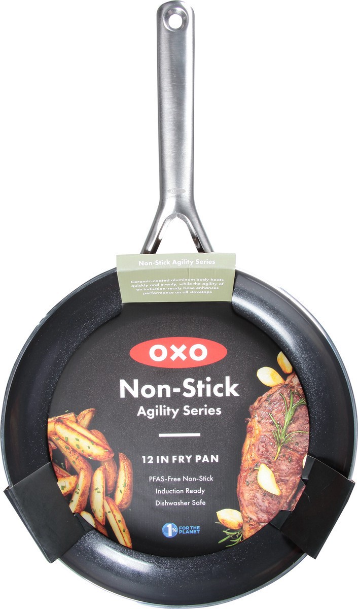 slide 4 of 11, Oxo Black & Silver Agility Fry Pan 12In, 1 ct
