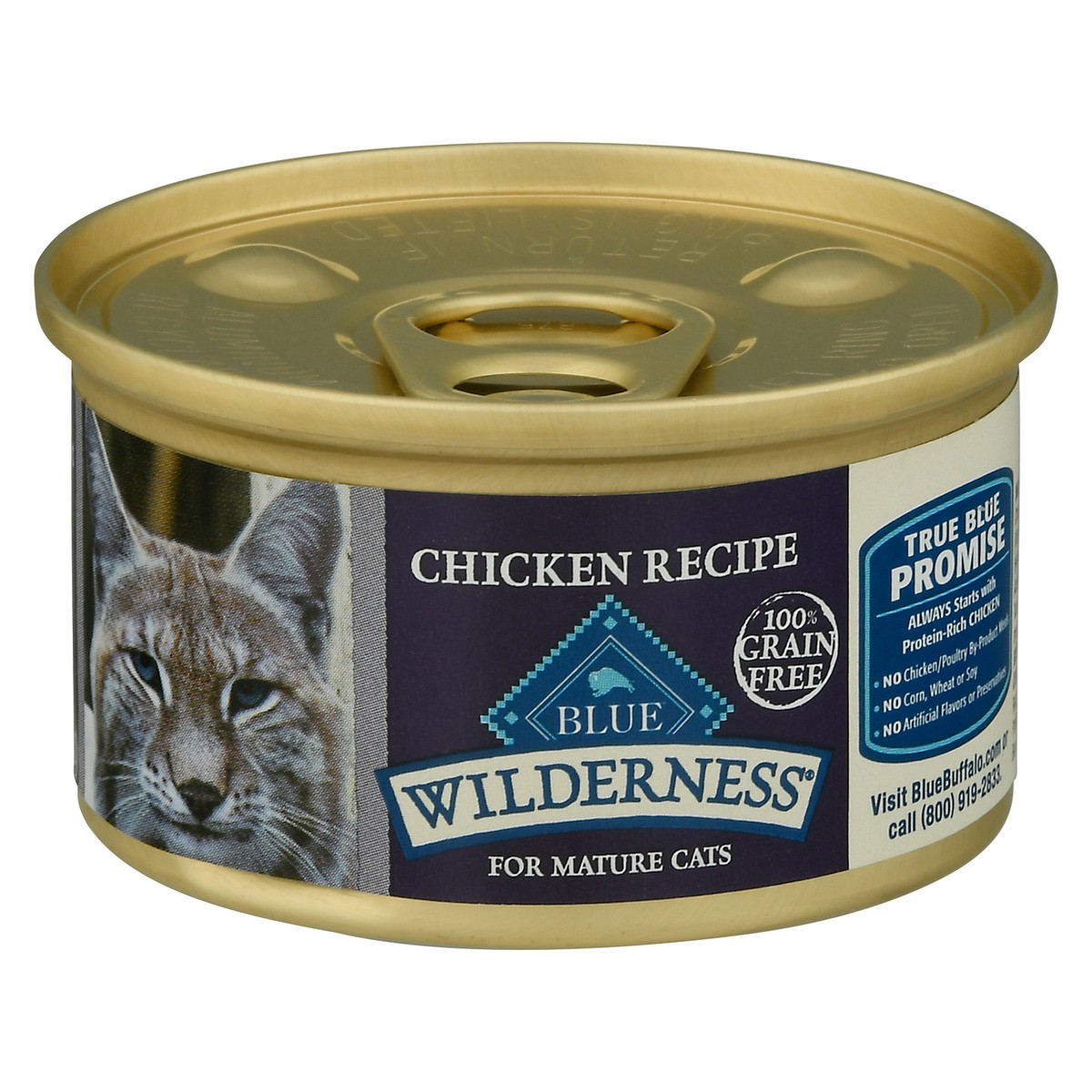 slide 5 of 9, Blue Buffalo Blue Wilderness 100% Grain Free for Mature Cats Chicken Recipe 3 oz, 3 oz