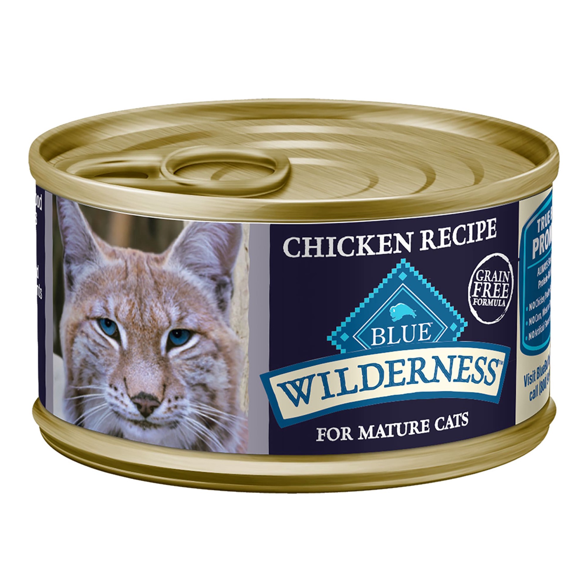 slide 1 of 9, Blue Buffalo Blue Wilderness 100% Grain Free for Mature Cats Chicken Recipe 3 oz, 3 oz