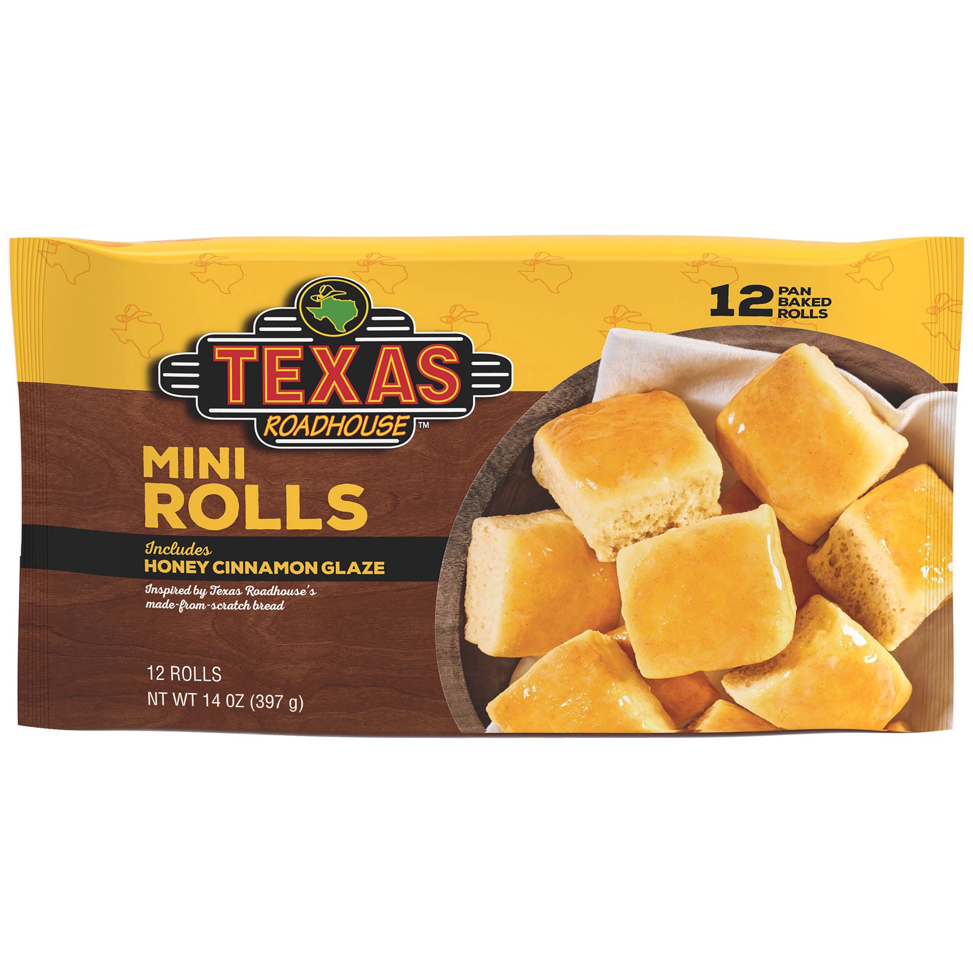 slide 1 of 1, Texas Roadhouse Mini Rolls with Honey Cinnamon Glaze, 12 ct