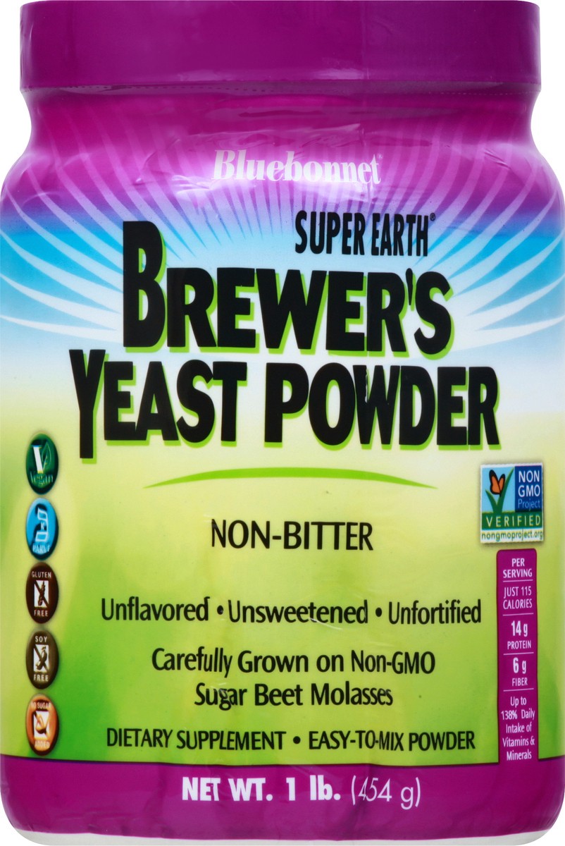 slide 9 of 12, Bluebonnet Nutrition Super Earth Non-Bitter Brewer's Yeast Powder 1 lb, 1 lb