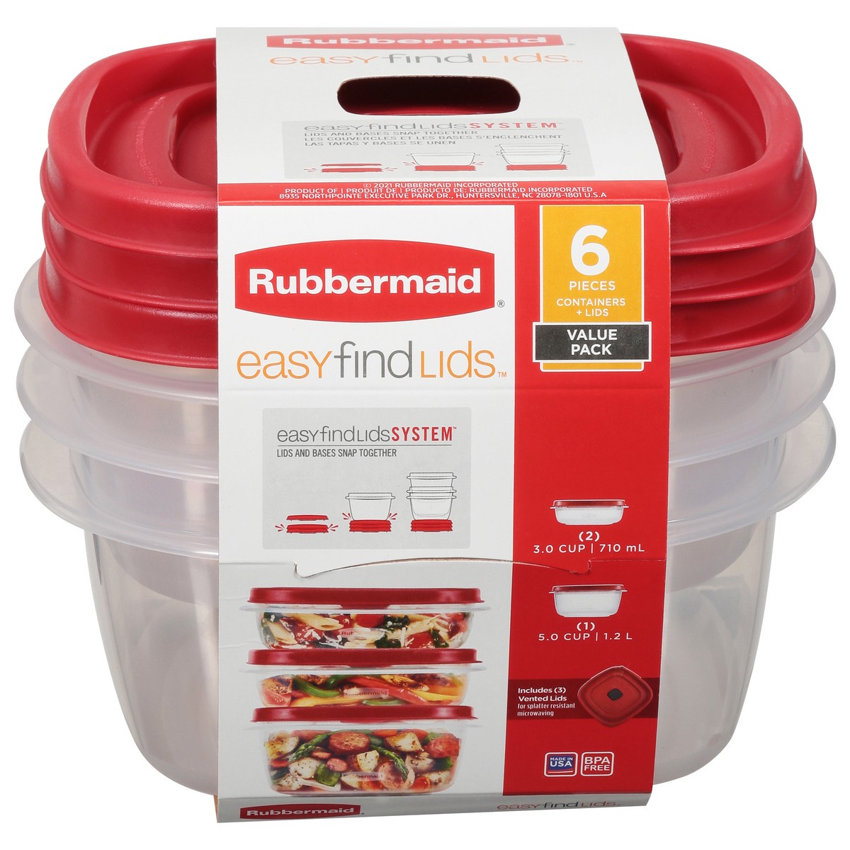 slide 1 of 12, Rubbermaid EasyFindLids Containers & Lids Value Pack 6 ea, 3 ct