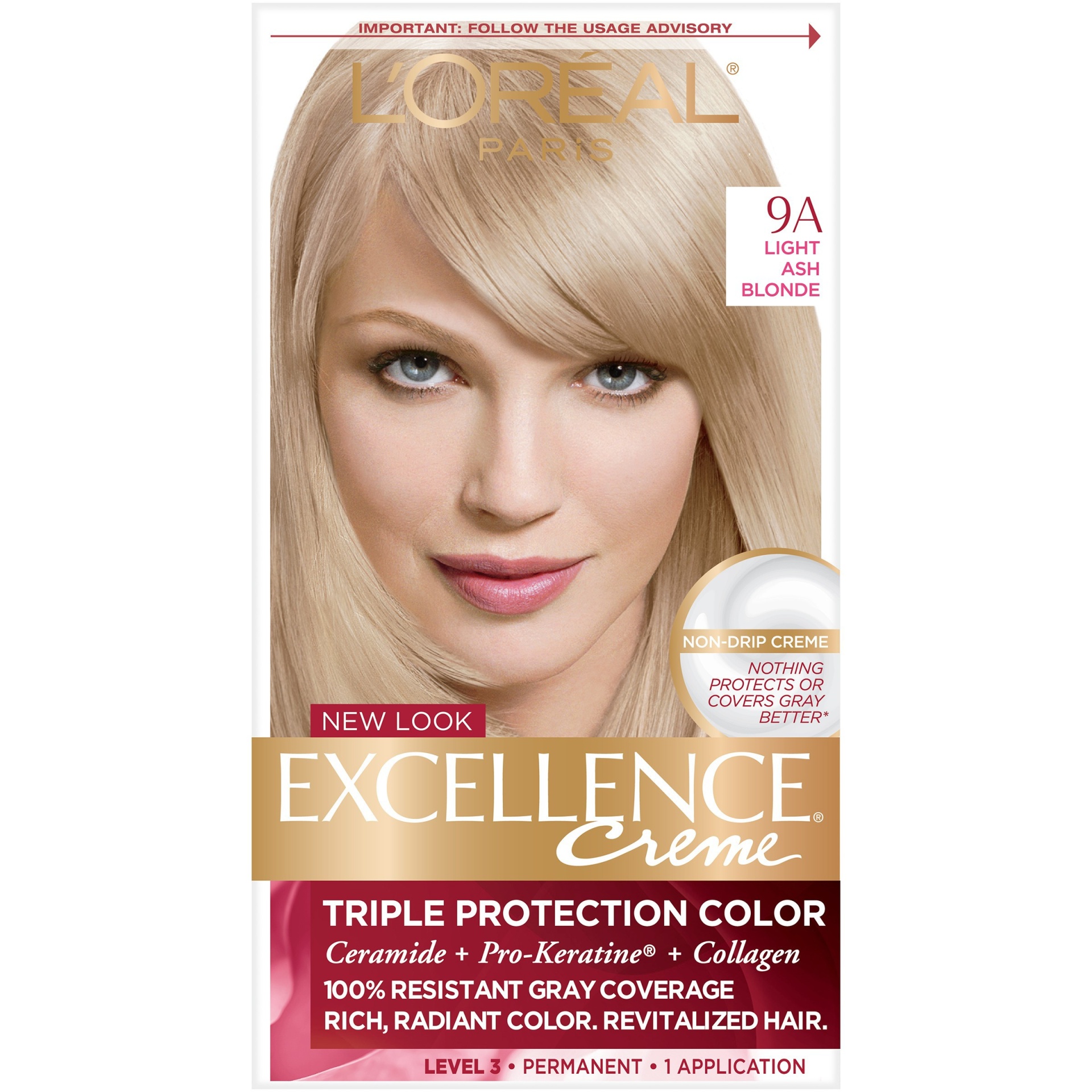 slide 1 of 7, L'Oréal Excellence Triple Protection Permanent Hair Color - 6.3 fl oz - 9A Light Ash Blonde - 1 Kit, 1 ct