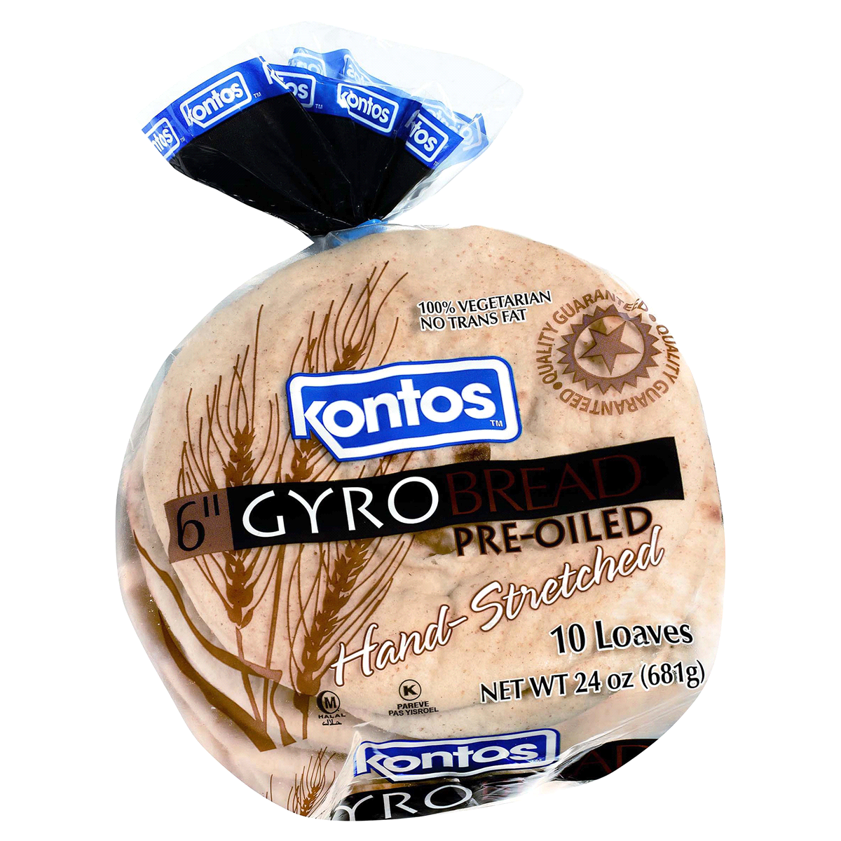 slide 1 of 1, Kontos 6 inch Gyro Bread, 24 oz
