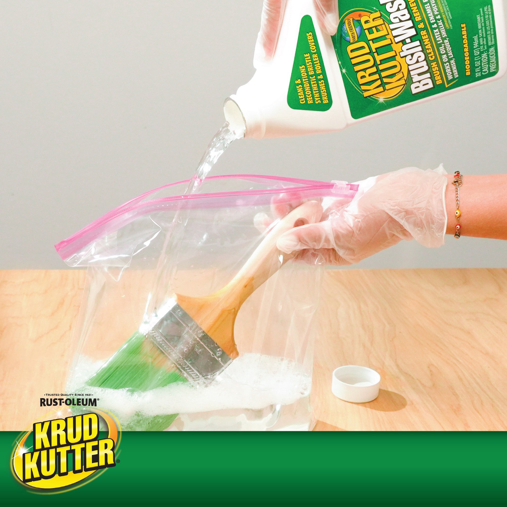 slide 3 of 7, Rust-Oleum Krud Kutter Brush-Wash 32oz. Brush Cleaner & Renewer, 32 oz