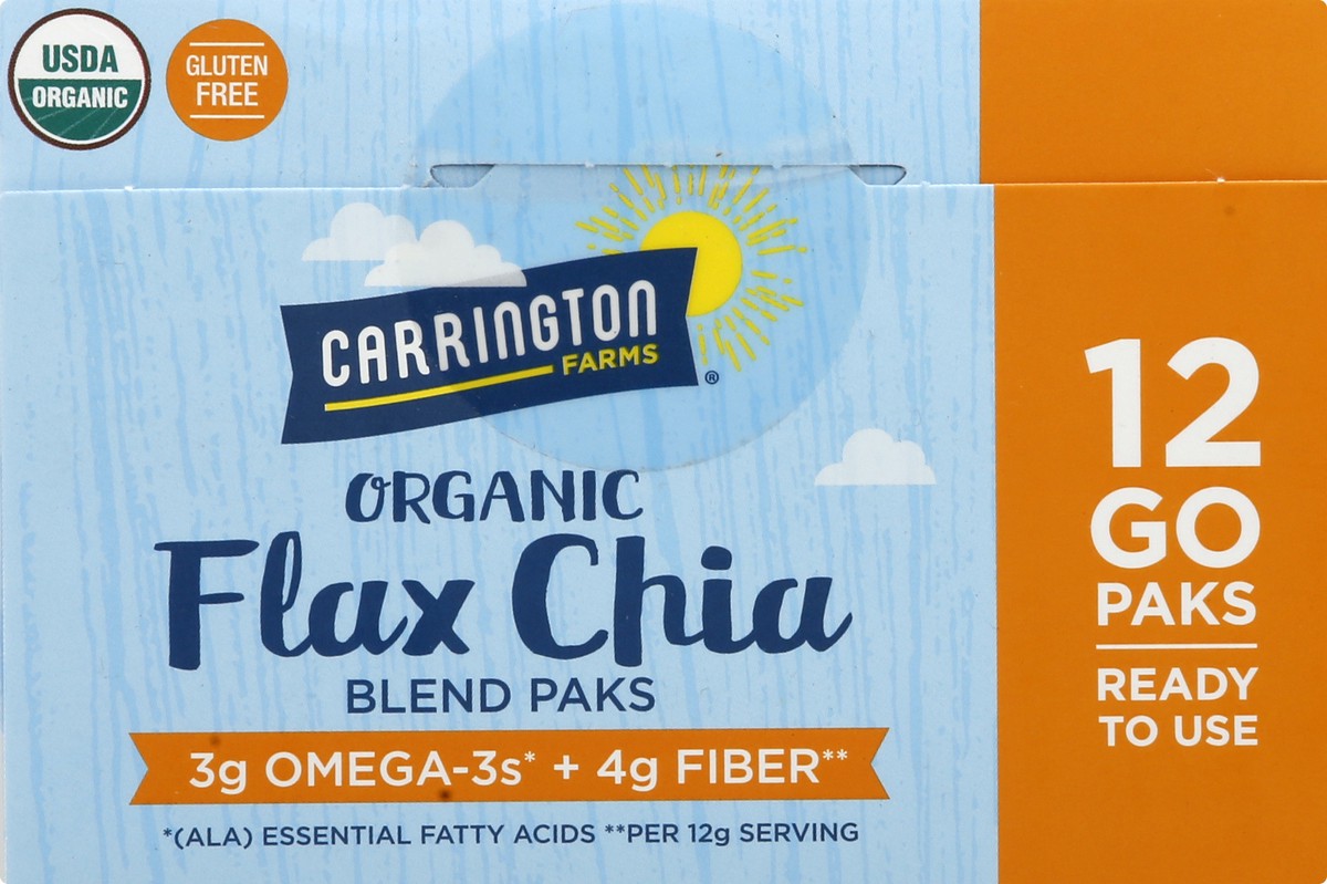 slide 9 of 9, Carrington Farms Organic Flax Chia Paks, 12 ct