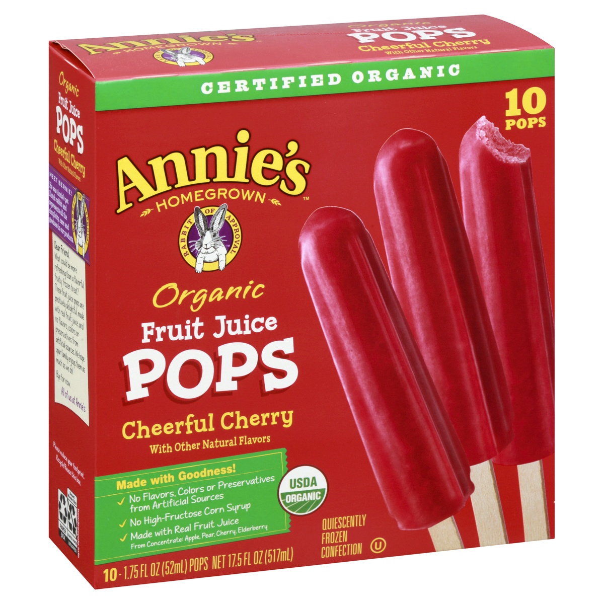 slide 2 of 10, Annie's Organic Cheerful Cherry Fruit Juice Pops, 10 ct