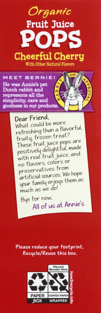 slide 7 of 10, Annie's Organic Cheerful Cherry Fruit Juice Pops, 10 ct