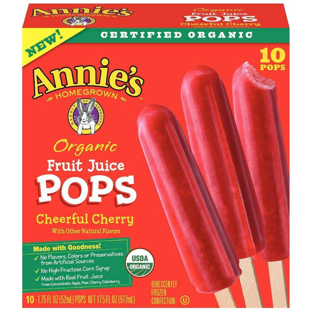 slide 1 of 10, Annie's Organic Cheerful Cherry Fruit Juice Pops, 10 ct