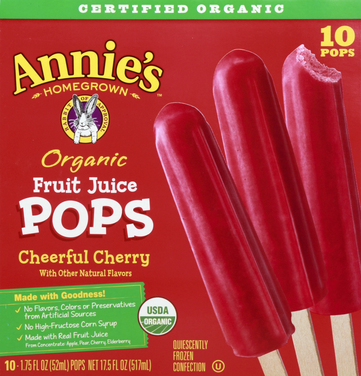 slide 9 of 10, Annie's Organic Cheerful Cherry Fruit Juice Pops, 10 ct