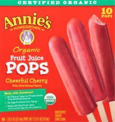 Annie's Organic Cheerful Cherry Fruit Juice Pops