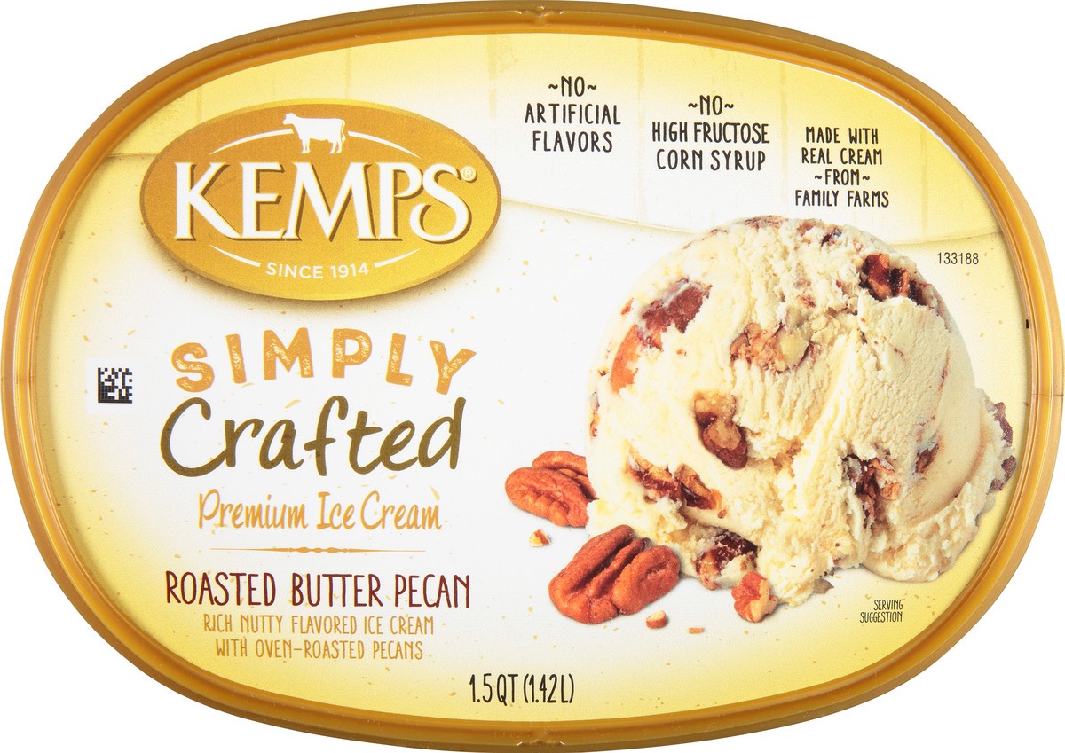 slide 5 of 13, Kemps Simply Crafted Roasted Butter Pecan Premium Ice Cream, 1.5 qt