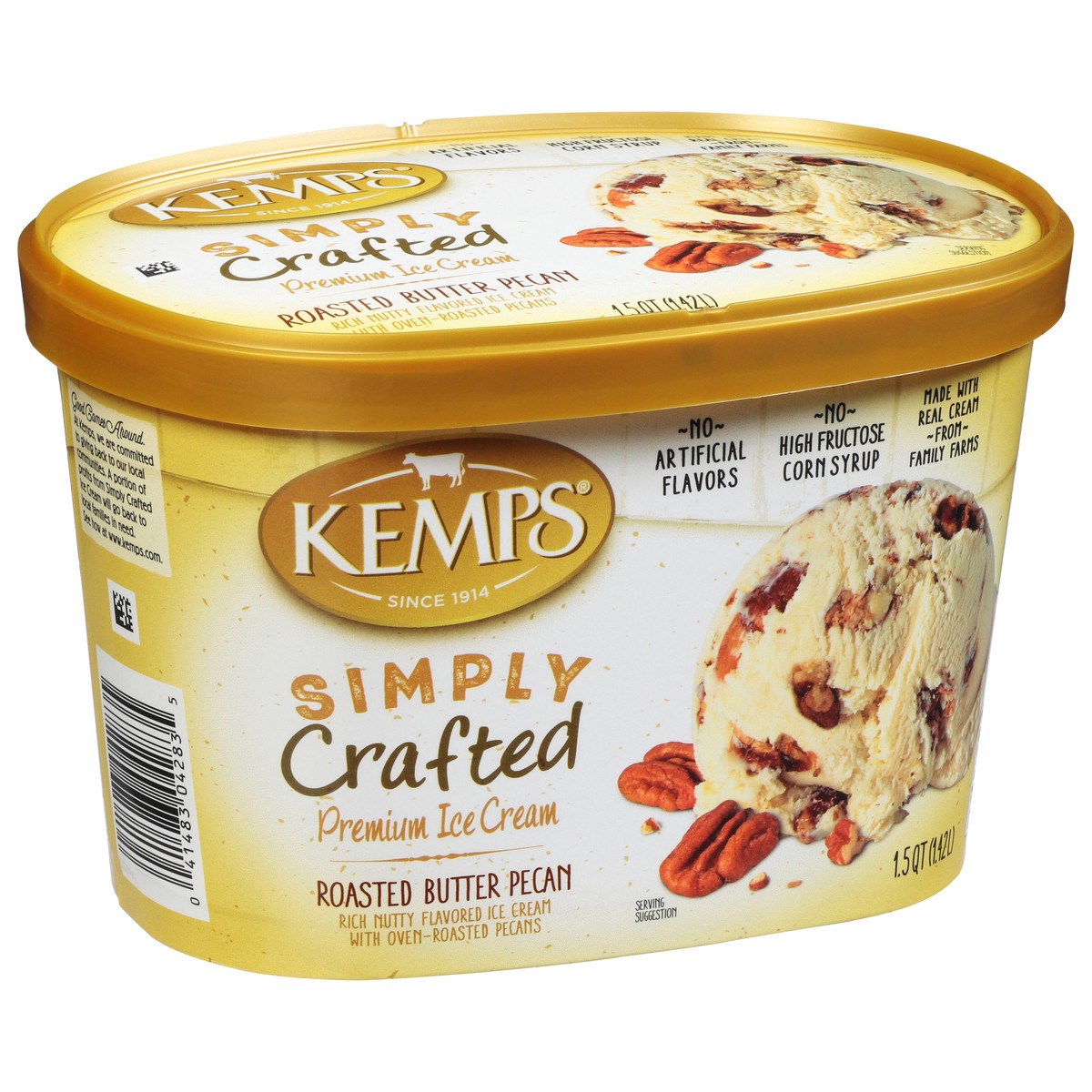 slide 5 of 13, Kemps Simply Crafted Roasted Butter Pecan Premium Ice Cream, 1.5 qt